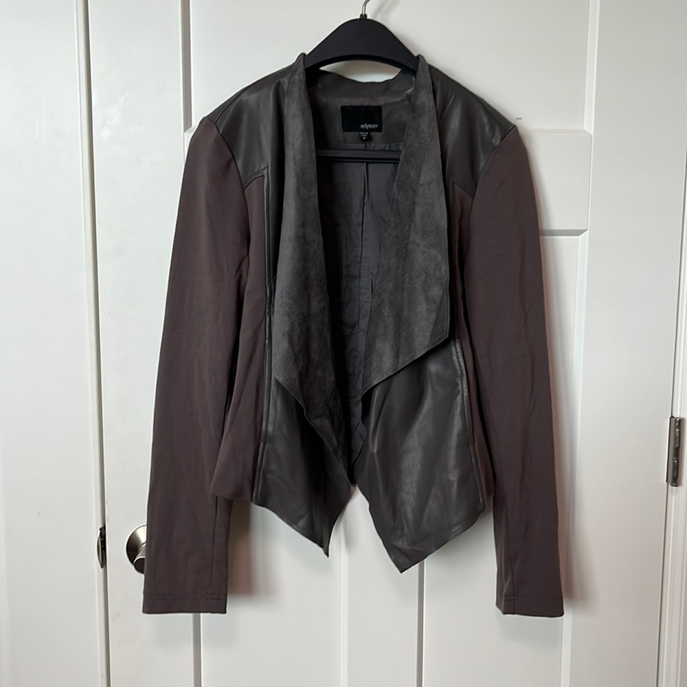 Edison Medium jacket ladies grey faux suede/ leather